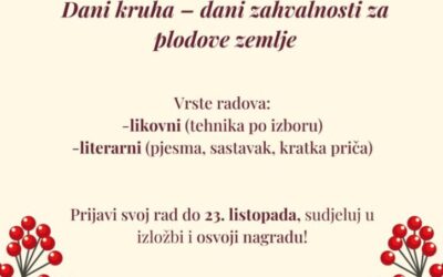 Poziv za prijavu učeničkih radova na temu „Dani kruha”